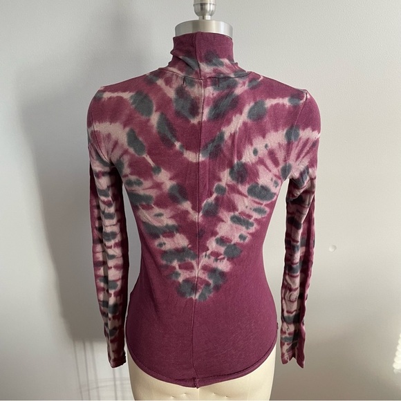 We The Free Psychedelic Tie-Dye Turtleneck Top-Purple- Size XS - Picture 7 of 10